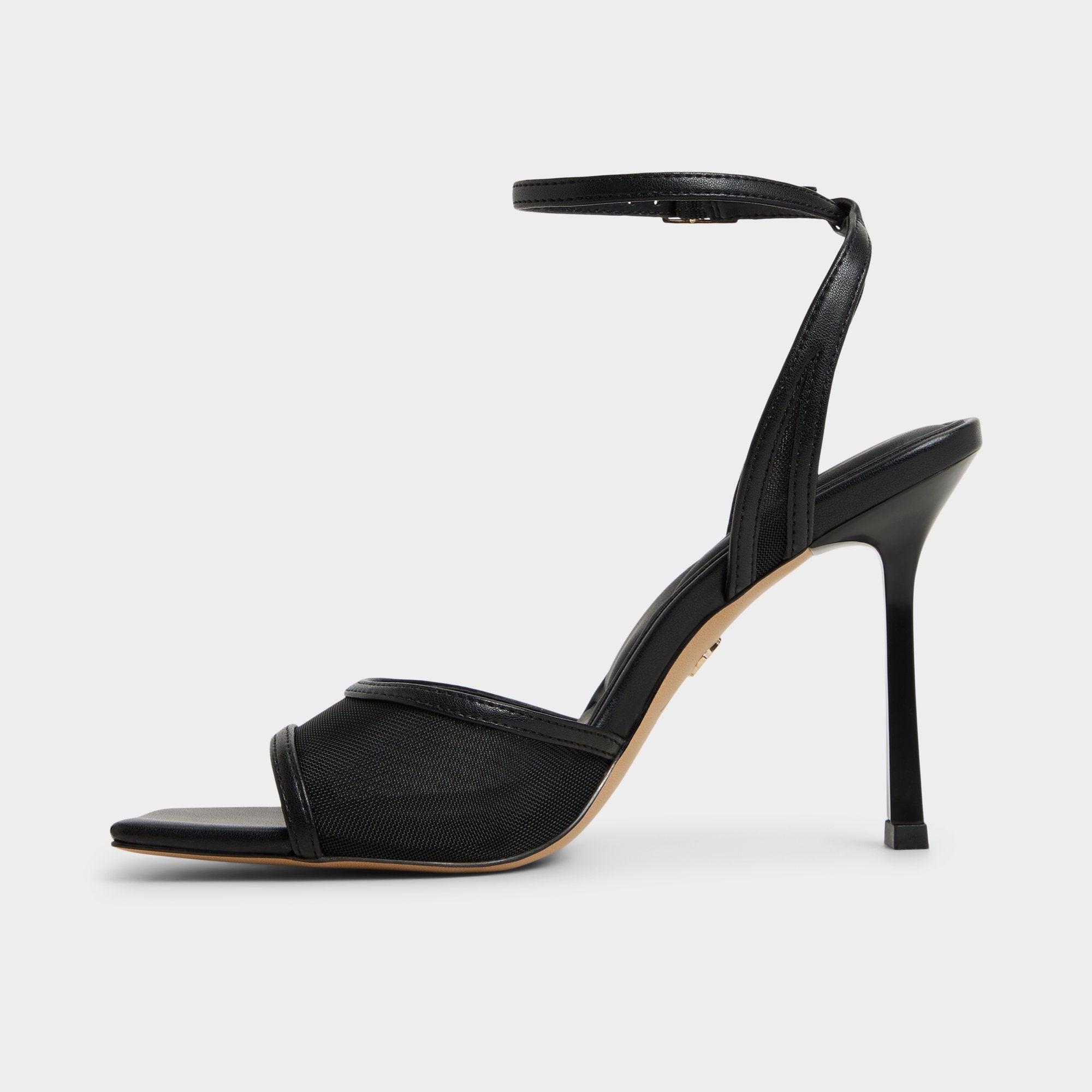 Black Sharra in Black 14119591 - Strappy heeled sandal, Stiletto heel | Aldo