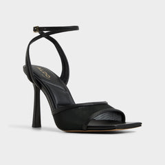 Black Sharra in Black 14119591 - Strappy heeled sandal, Stiletto heel | Aldo