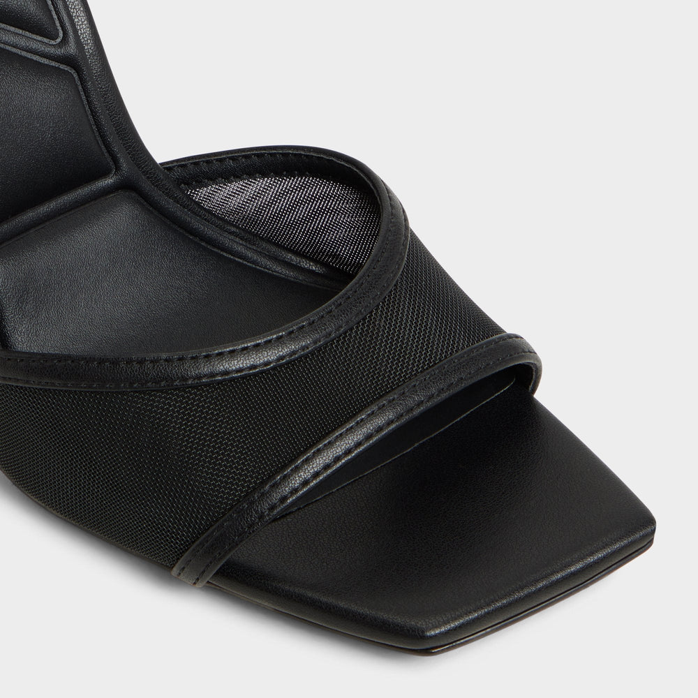 Black Sharra in Black 14119591 - Strappy heeled sandal, Stiletto heel | Aldo
