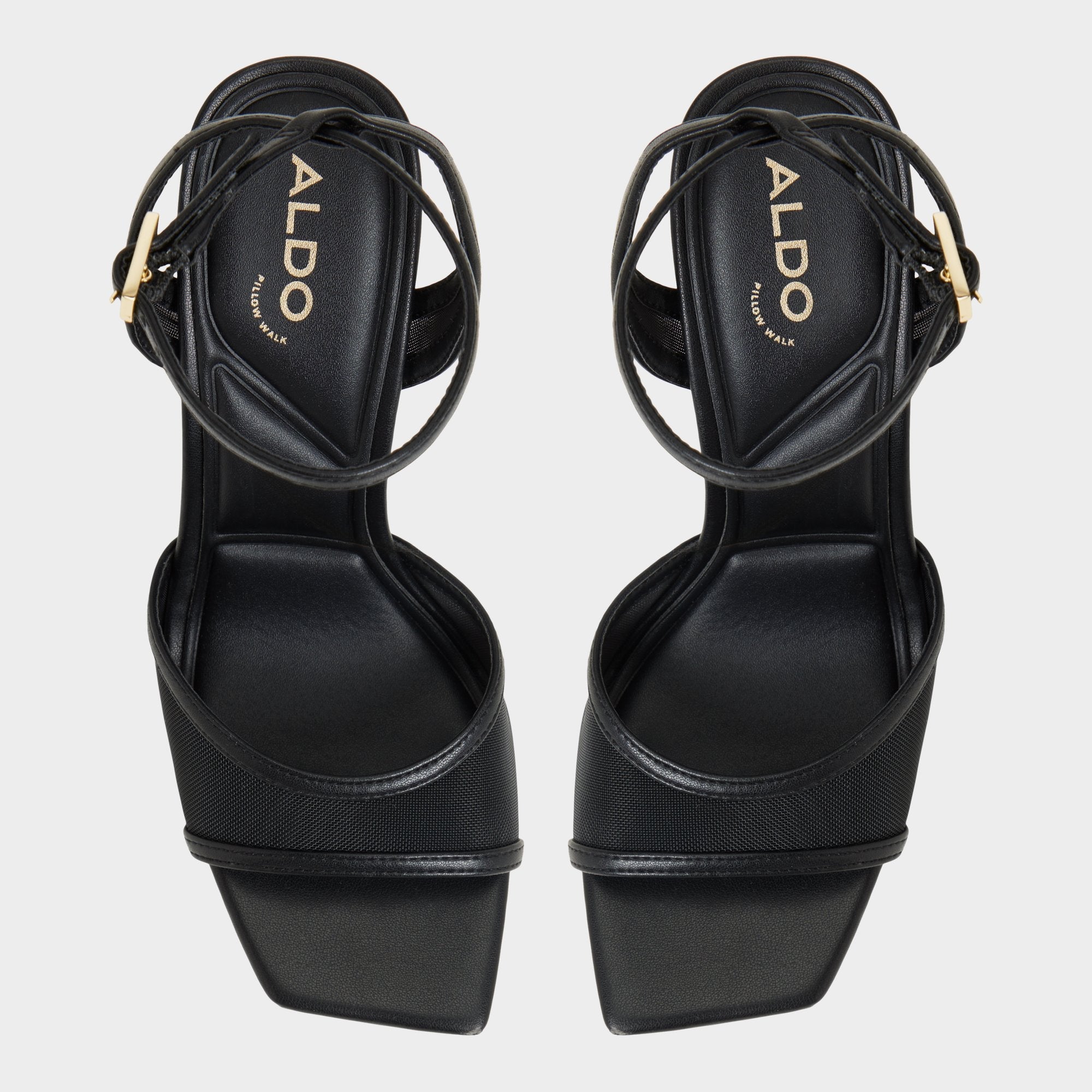 Black Sharra in Black 14119591 - Strappy heeled sandal, Stiletto heel | Aldo