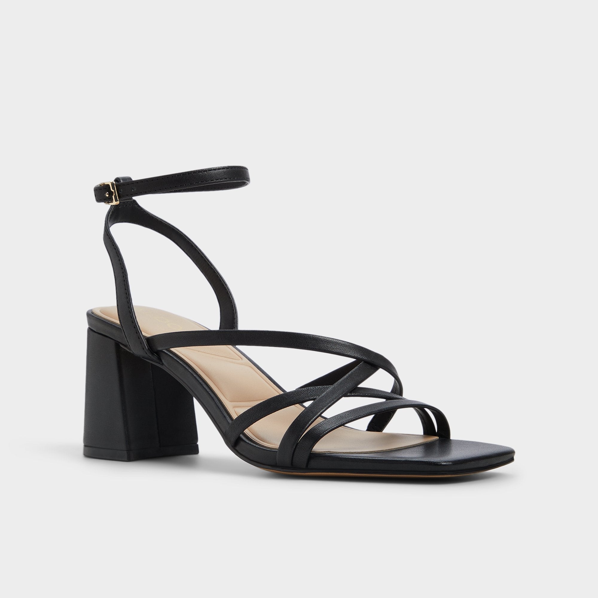 Black Esther Black Women's Block heels - Strappy heeled sandal, Block heel | Aldo