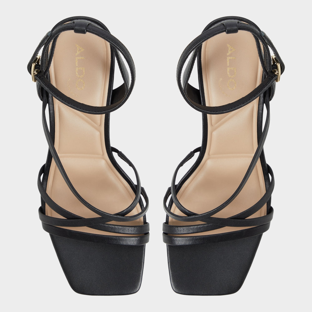 Black Esther Black Women's Block heels - Strappy heeled sandal, Block heel | Aldo