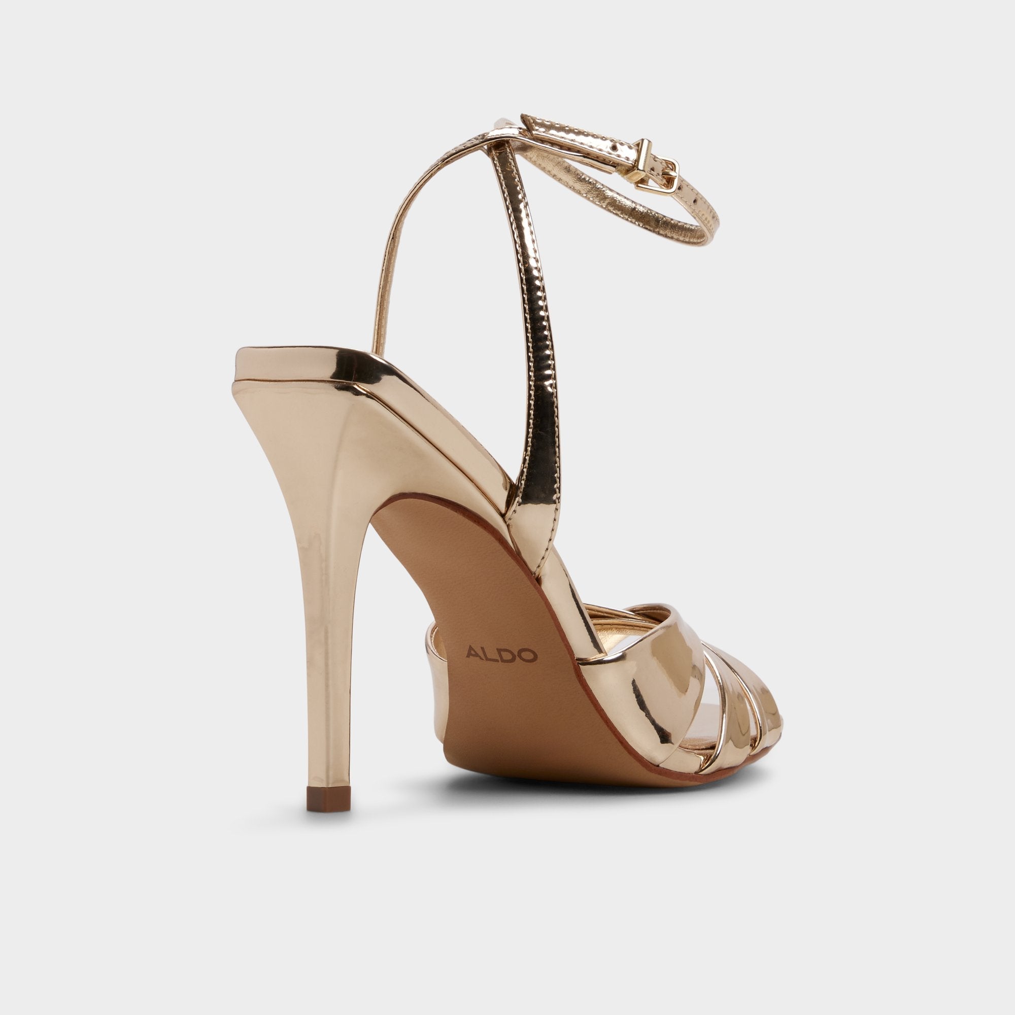 Gold Meteora in Gold - Strappy heeled sandal, Stiletto heel | Aldo
