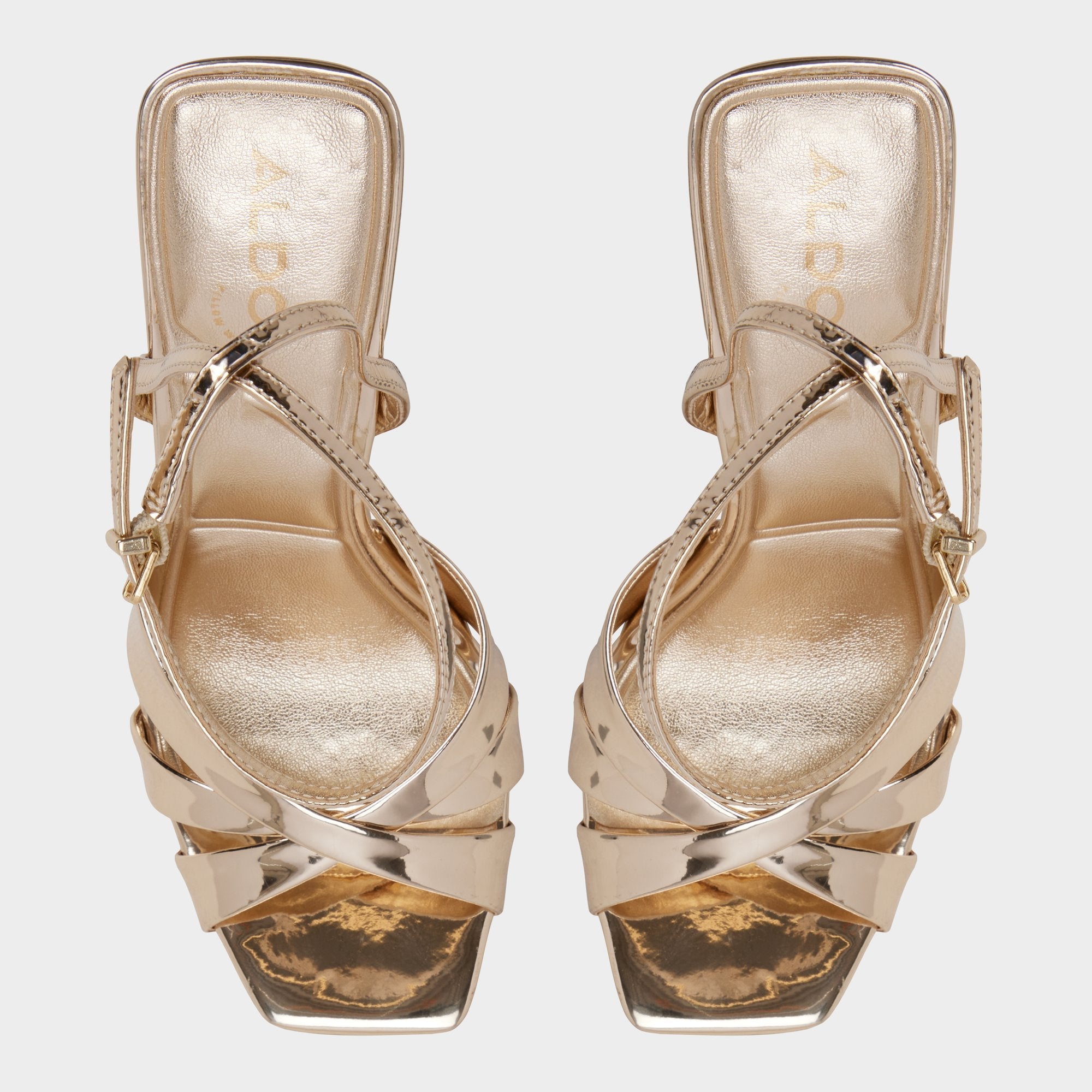 Gold Meteora in Gold - Strappy heeled sandal, Stiletto heel | Aldo