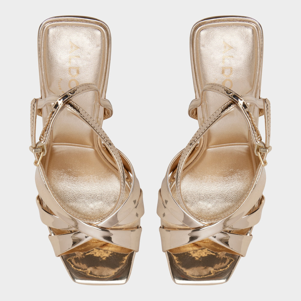 Gold Meteora in Gold - Strappy heeled sandal, Stiletto heel | Aldo