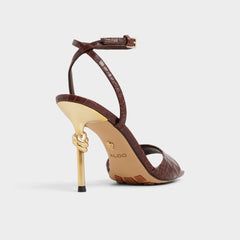 Dark Brown Harmonious in Dark Brown - Strappy heeled sandal | Aldo