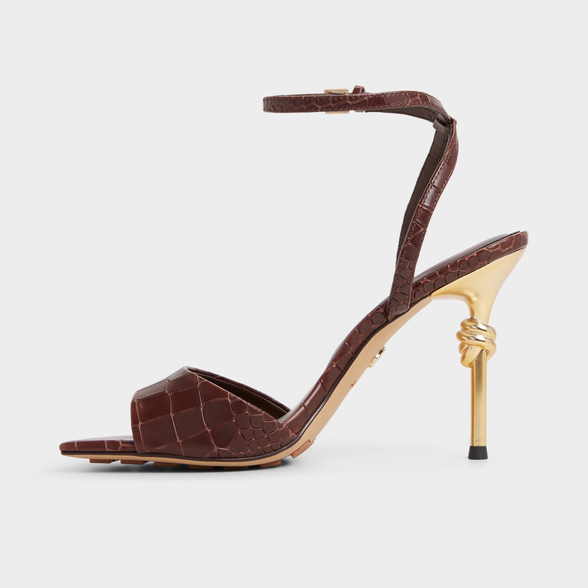 Dark Brown Harmonious in Dark Brown - Strappy heeled sandal | Aldo