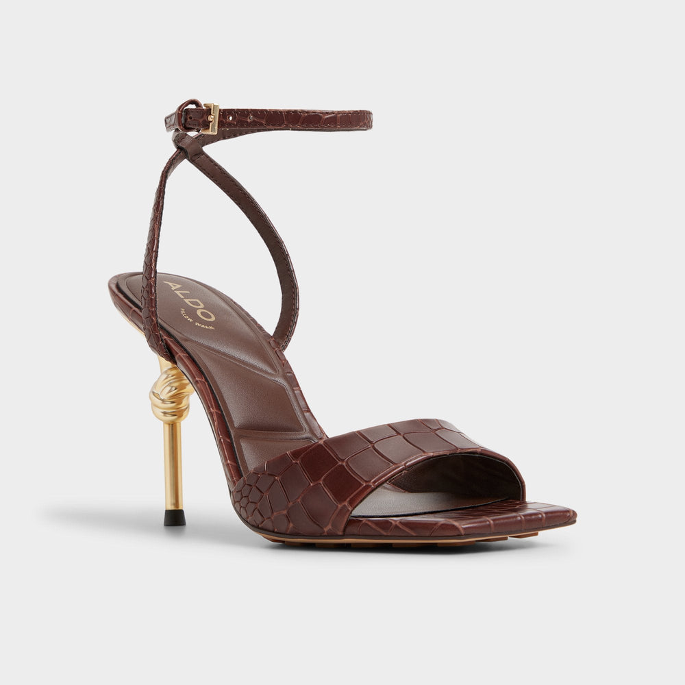 Dark Brown Harmonious in Dark Brown - Strappy heeled sandal | Aldo