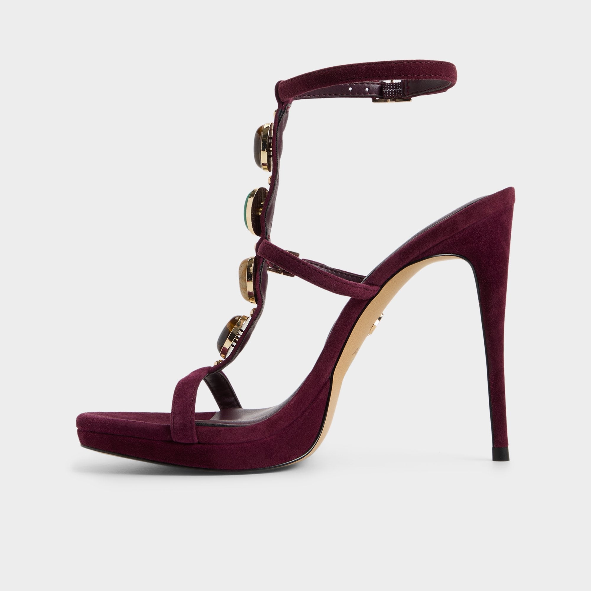 Bordo Opalia in Bordo - Strappy heeled sandal, Platform | Aldo
