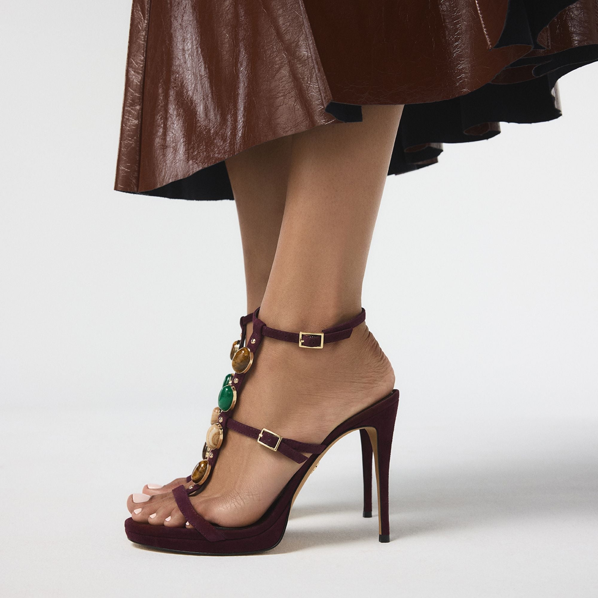 Bordo Opalia in Bordo - Strappy heeled sandal, Platform | Aldo