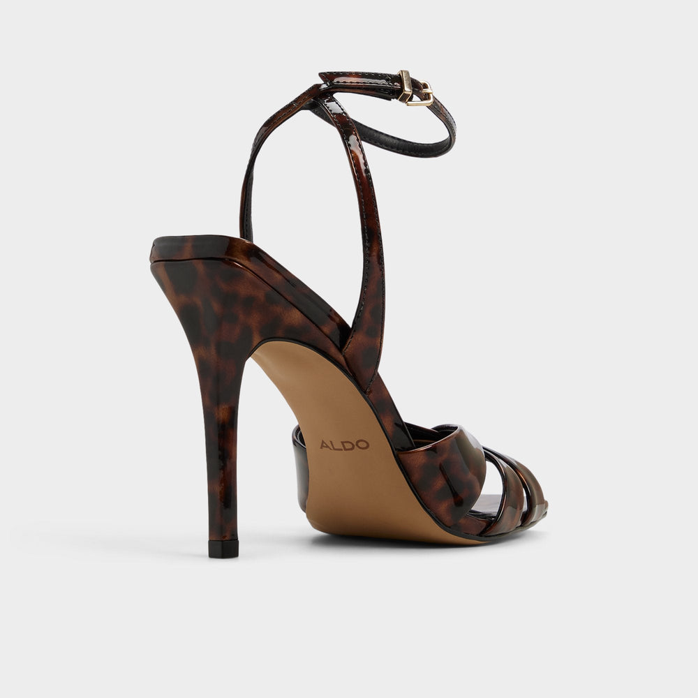 Open brown Meteora in Open Brown - Strappy heeled sandal, Stiletto heel | Aldo