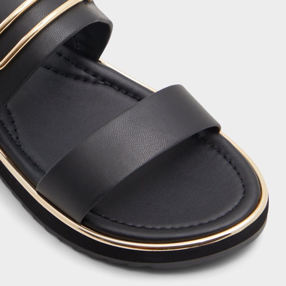 Other black Lagoon Other Black Women's Strappy sandals - Strappy flat sandal, Footbed sandal | Aldo