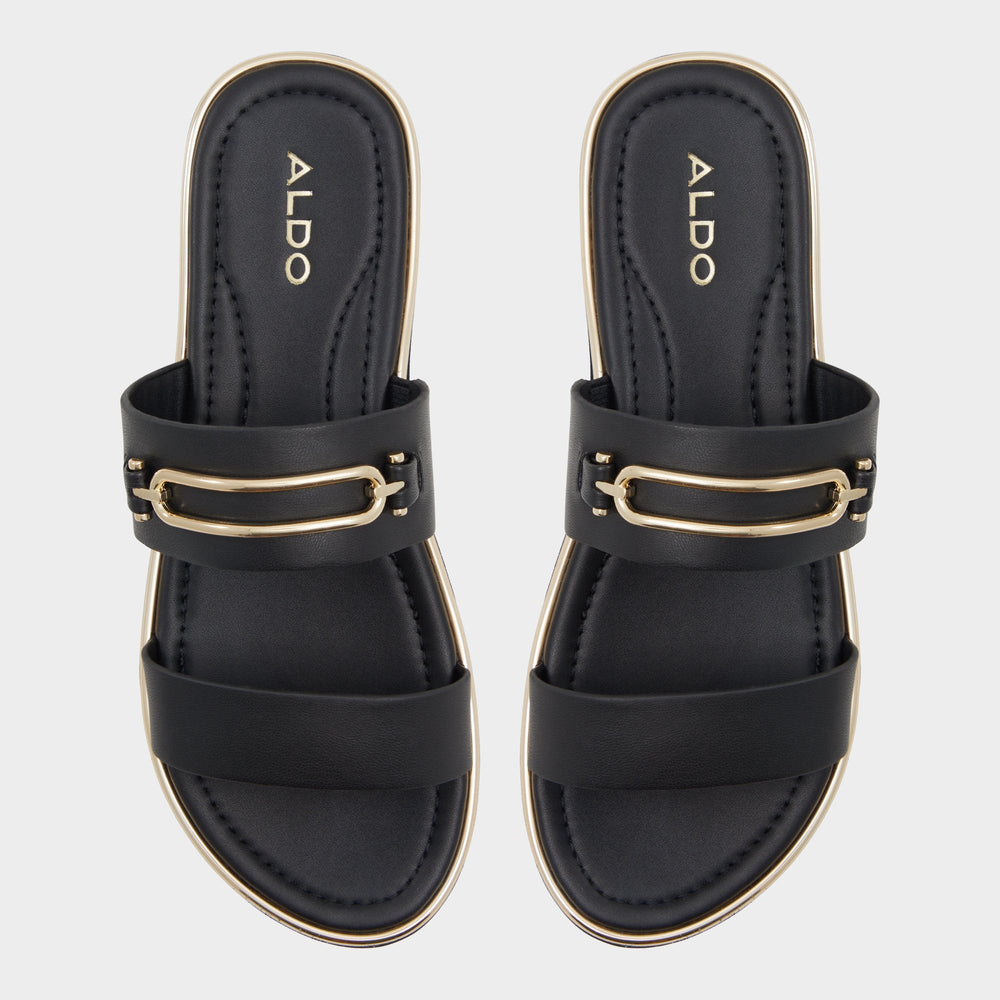 Other black Lagoon Other Black Women's Strappy sandals - Strappy flat sandal, Footbed sandal | Aldo