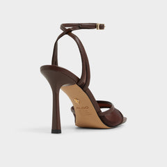 Dark Brown Sharra in Dark Brown - Strappy heeled sandal, Stiletto heel | Aldo