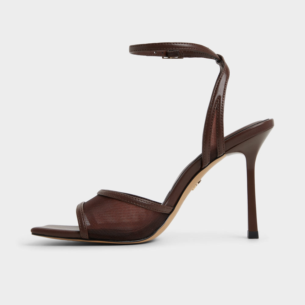 Dark Brown Sharra in Dark Brown - Strappy heeled sandal, Stiletto heel | Aldo