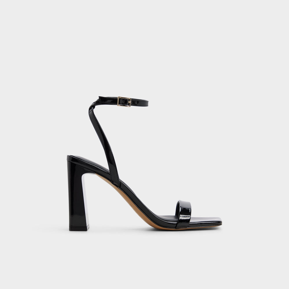 Black Azzira in Black - Strappy heeled sandal, Block heel | Aldo