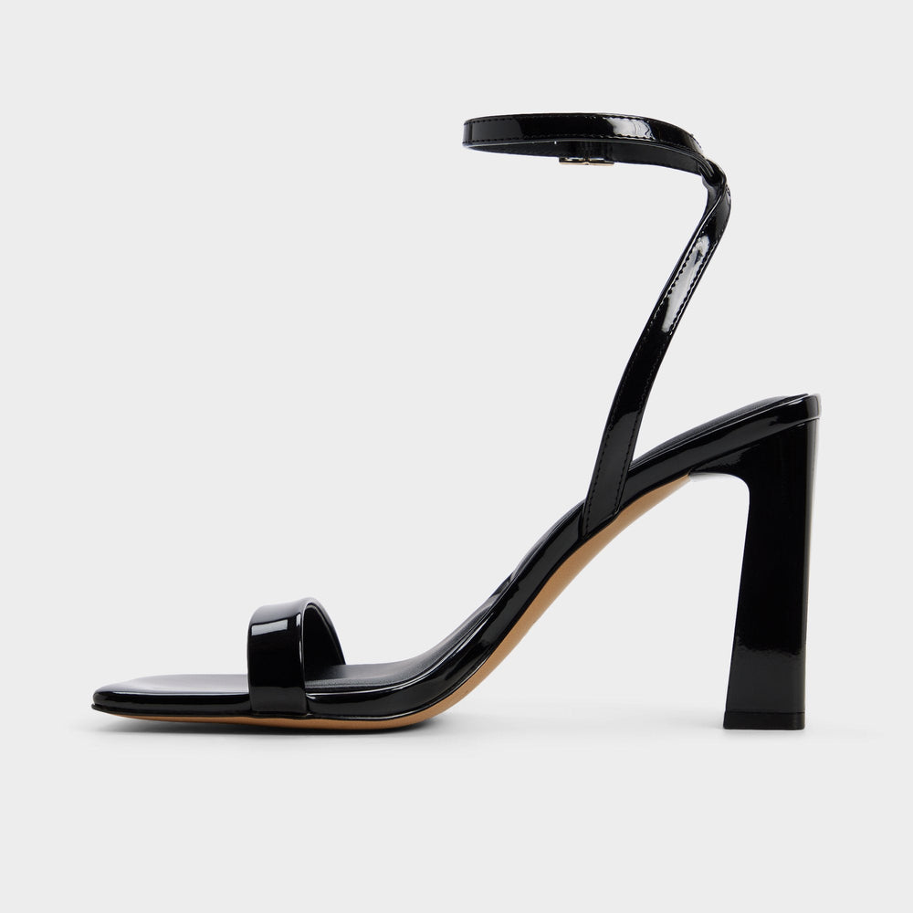 Black Azzira in Black - Strappy heeled sandal, Block heel | Aldo
