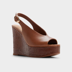 Dark brown Tatianah in Dark Brown - Sling back heeled sandal, Wedge heel | Aldo