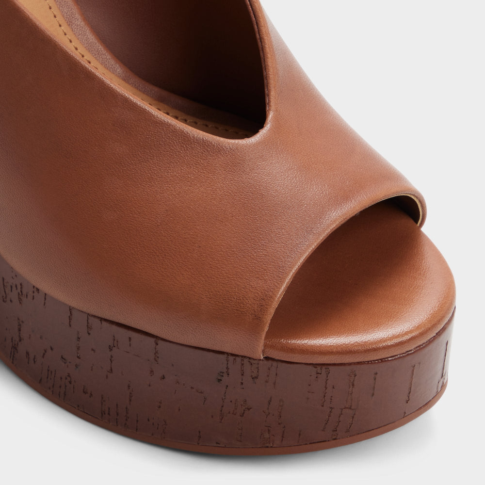 Dark brown Tatianah in Dark Brown - Sling back heeled sandal, Wedge heel | Aldo