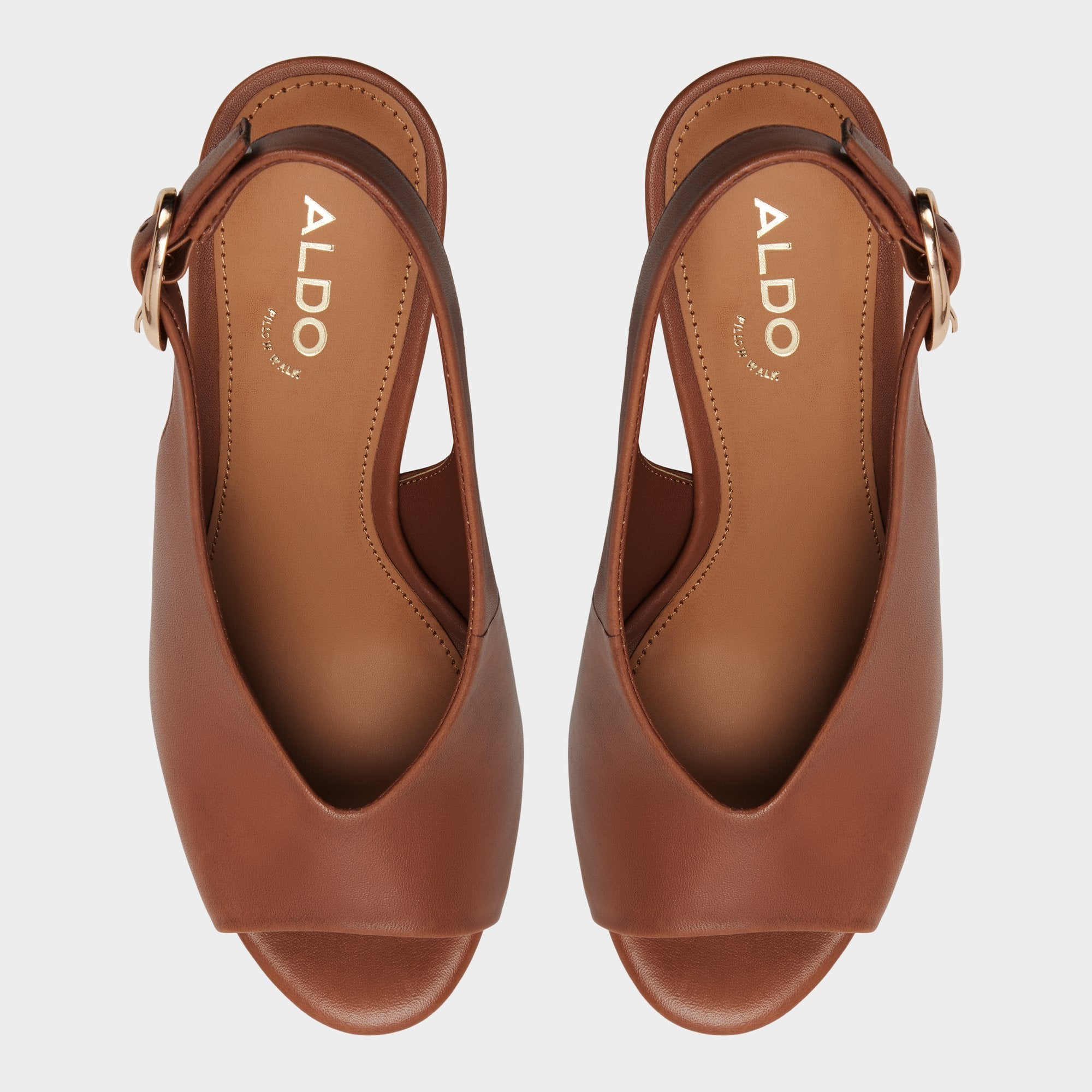 Dark brown Tatianah in Dark Brown - Sling back heeled sandal, Wedge heel | Aldo