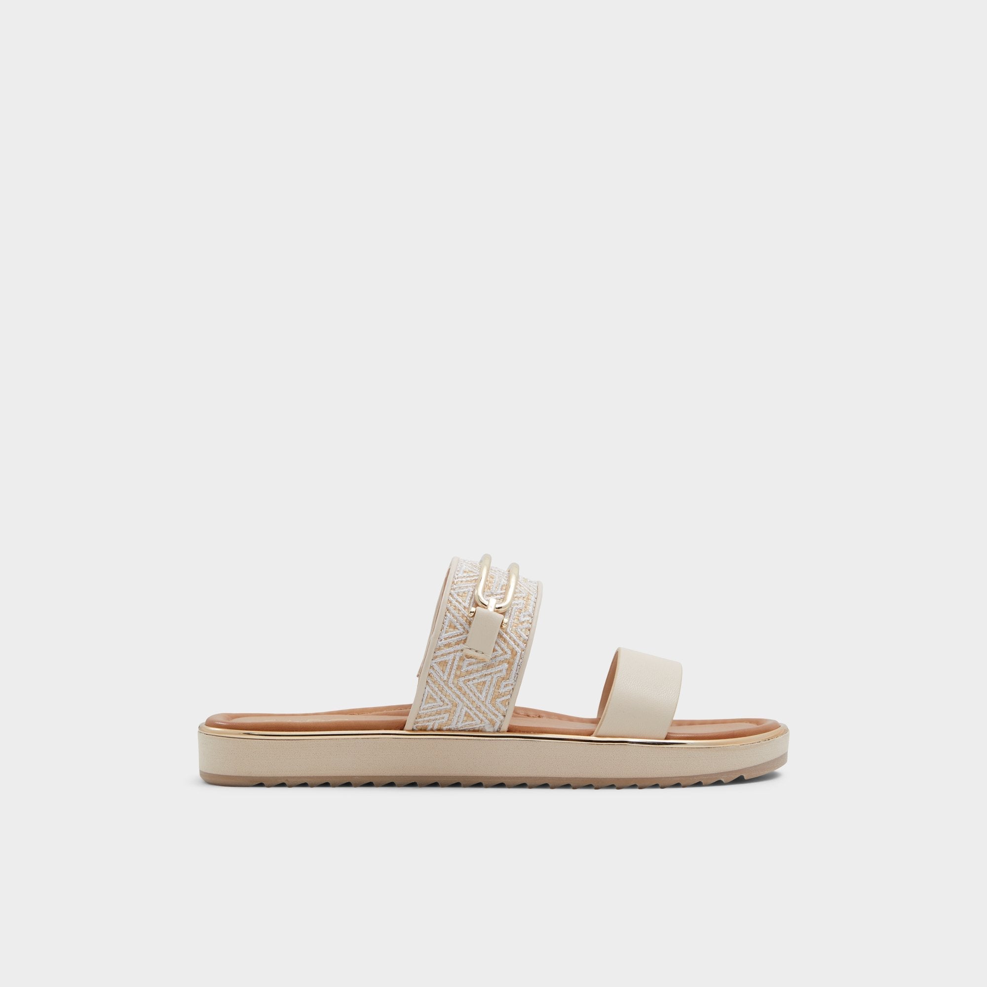 Other beige Lagoon Other Beige Synthetic Print Women's Footbed sandals - Slide sandal, Footbed sandal | Aldo
