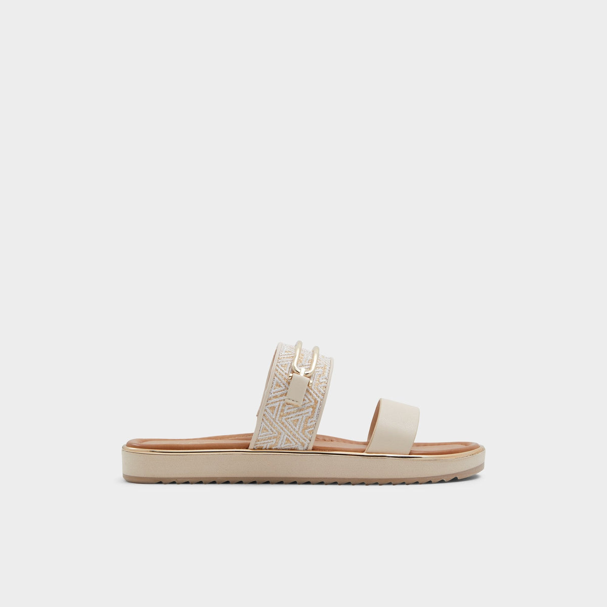 Other beige Lagoon Other Beige Synthetic Print Women's Footbed sandals - Slide sandal, Footbed sandal | Aldo