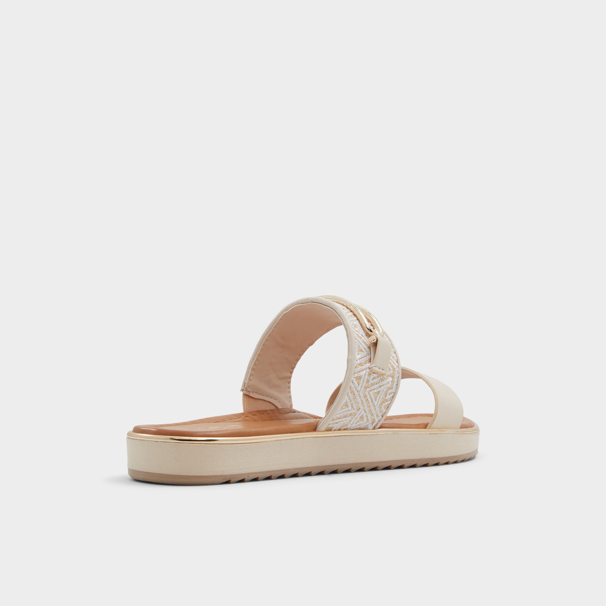 Other beige Lagoon Other Beige Synthetic Print Women's Footbed sandals - Slide sandal, Footbed sandal | Aldo
