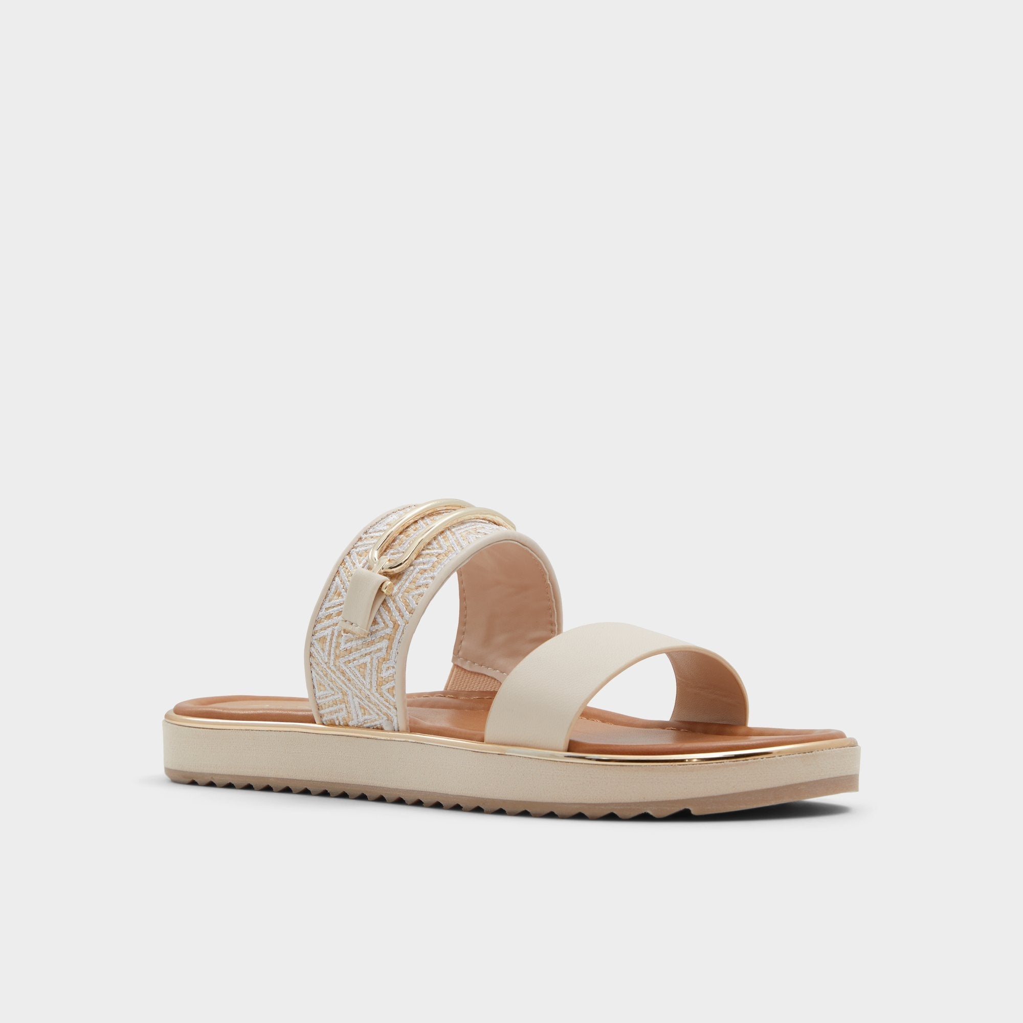 Other beige Lagoon Other Beige Synthetic Print Women's Footbed sandals - Slide sandal, Footbed sandal | Aldo