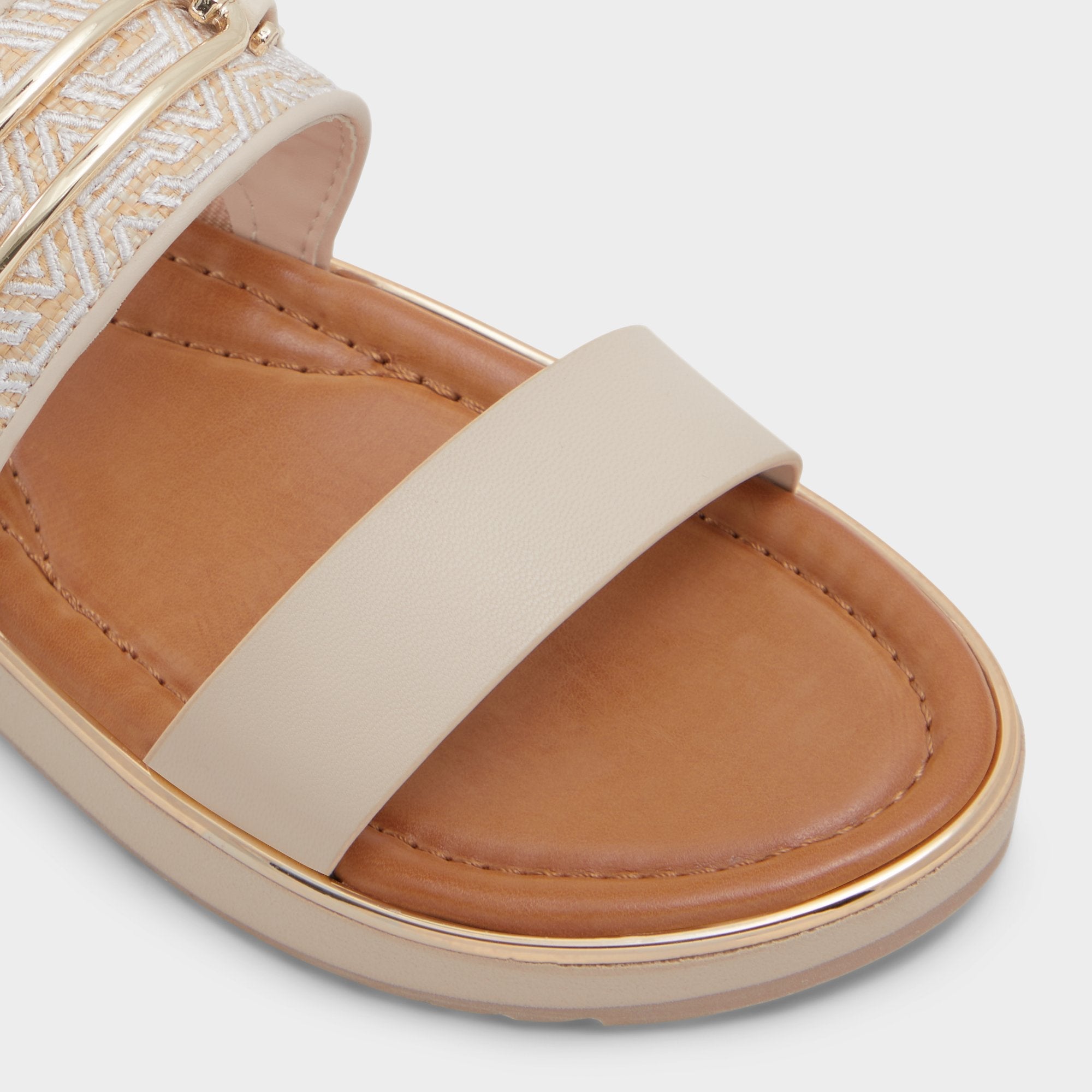 Other beige Lagoon Other Beige Synthetic Print Women's Footbed sandals - Slide sandal, Footbed sandal | Aldo