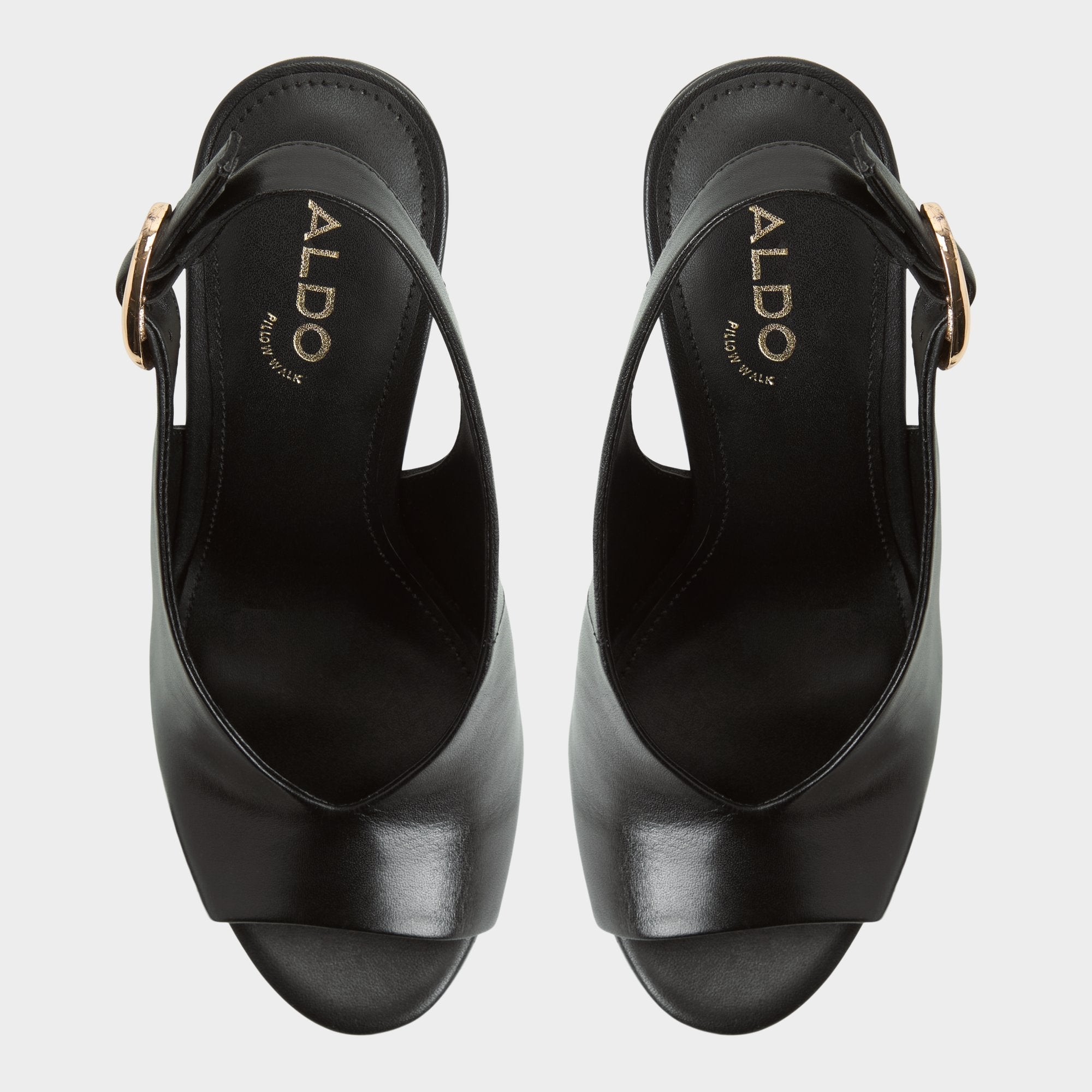 Black Tatianah in Black - Sling back heeled sandal, Wedge heel | Aldo
