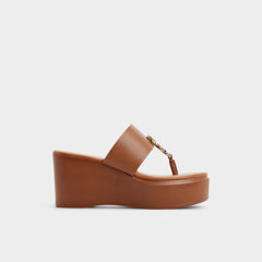 Medium brown Friegan in Medium Brown - Slide sandal, Wedge heel | Aldo