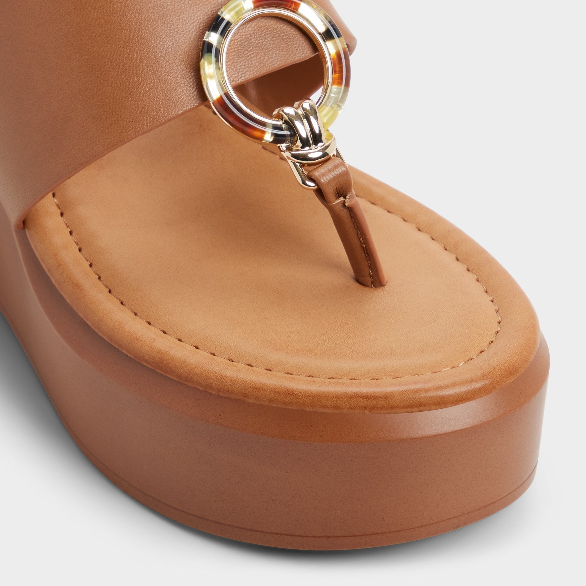Medium brown Friegan in Medium Brown - Slide sandal, Wedge heel | Aldo