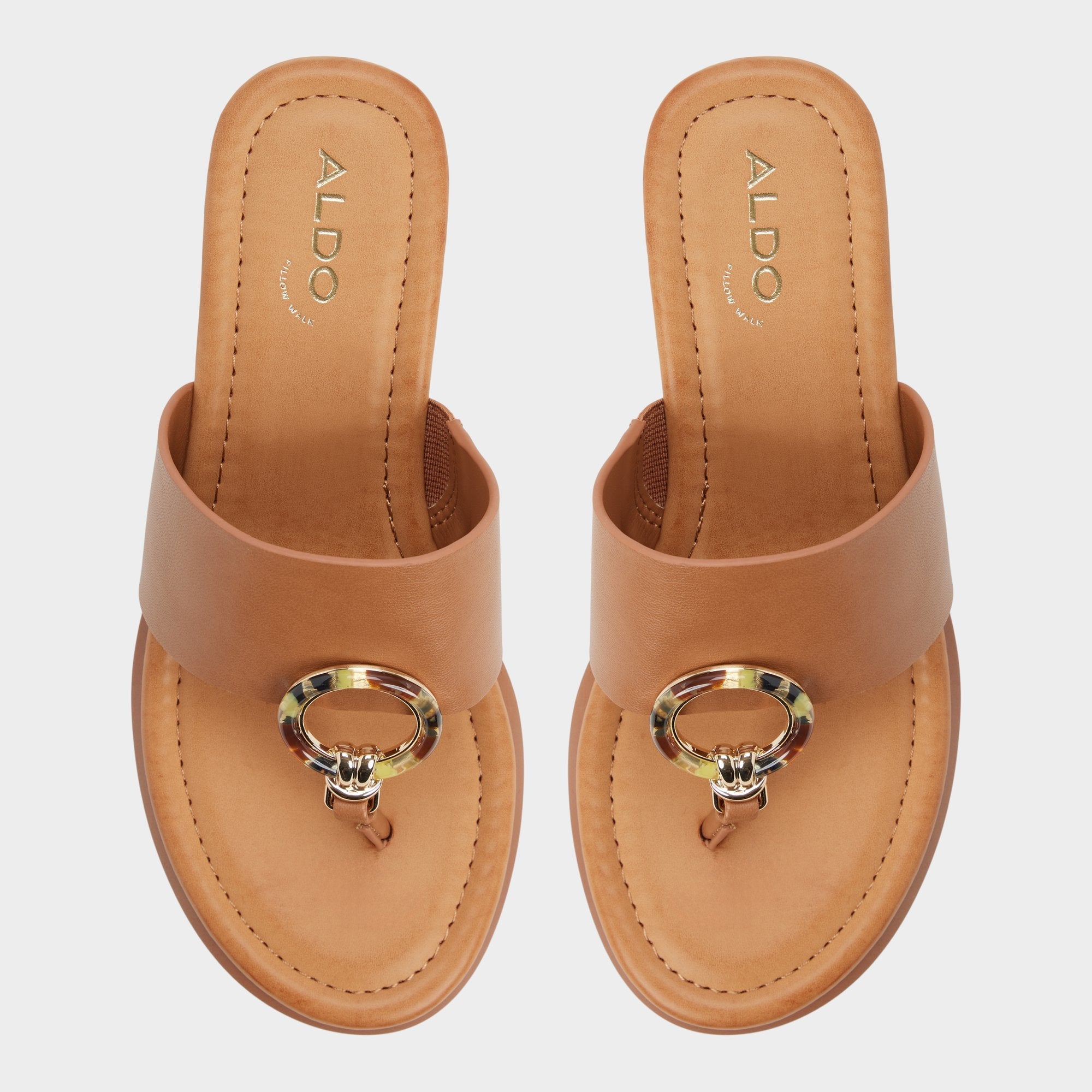 Medium brown Friegan in Medium Brown - Slide sandal, Wedge heel | Aldo