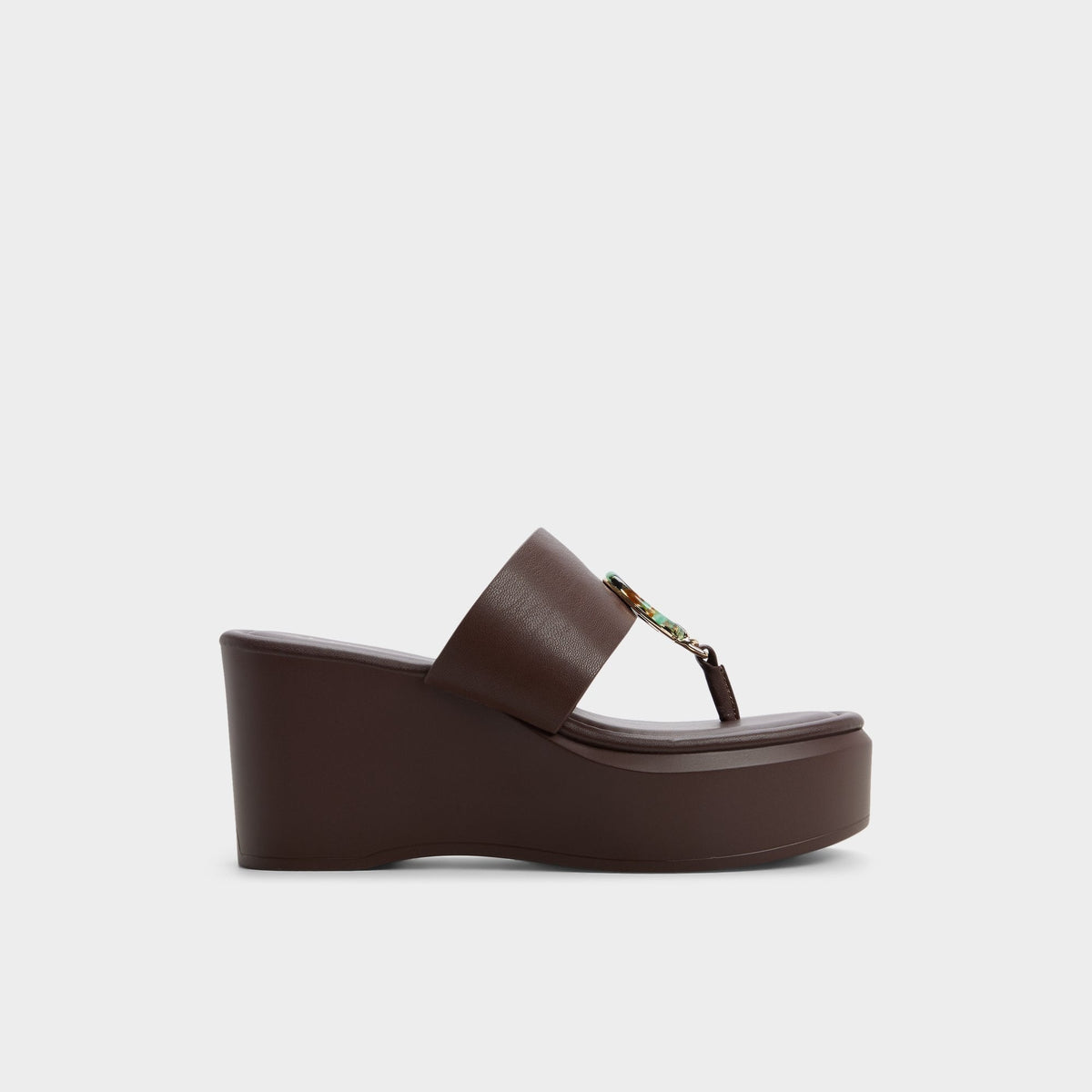 Dark brown Friegan in Dark Brown - Slide sandal, Wedge heel | Aldo