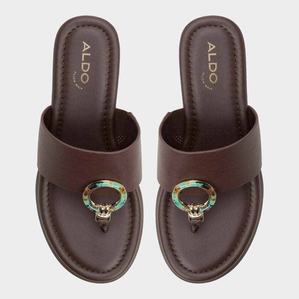 Dark brown Friegan in Dark Brown - Slide sandal, Wedge heel | Aldo