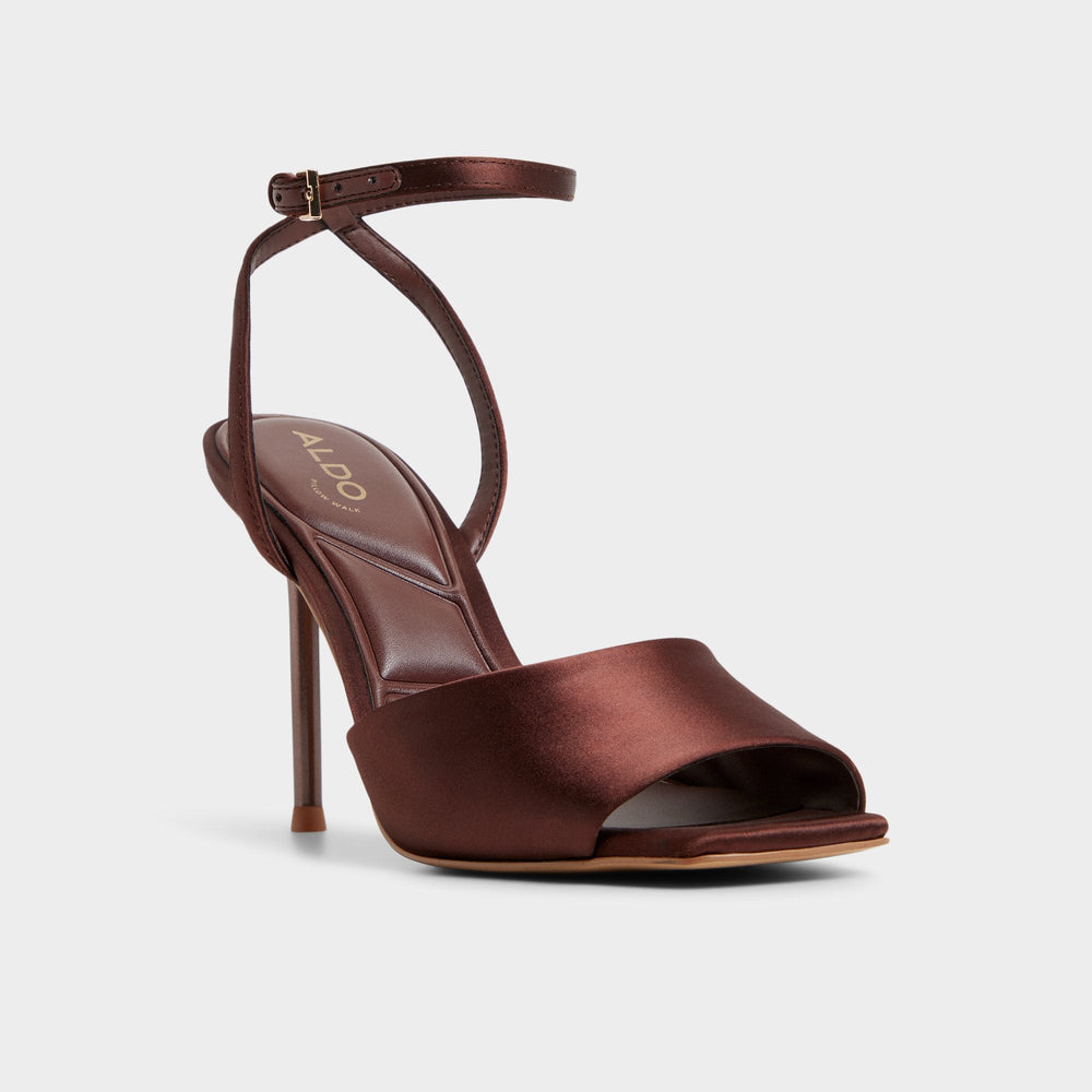 Dark brown Kaiasien in Dark Brown 14151897 - Strappy heeled sandal, Stiletto heel | Aldo