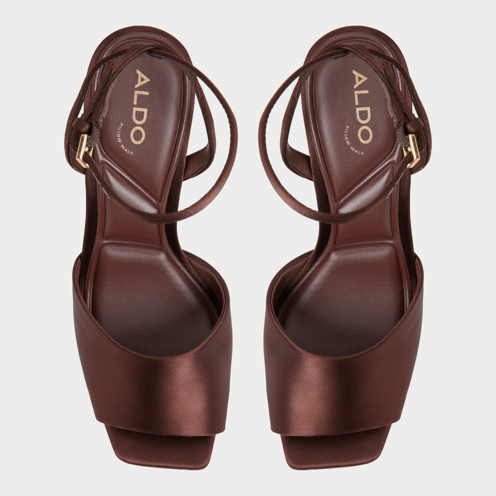 Dark brown Kaiasien in Dark Brown 14151897 - Strappy heeled sandal, Stiletto heel | Aldo