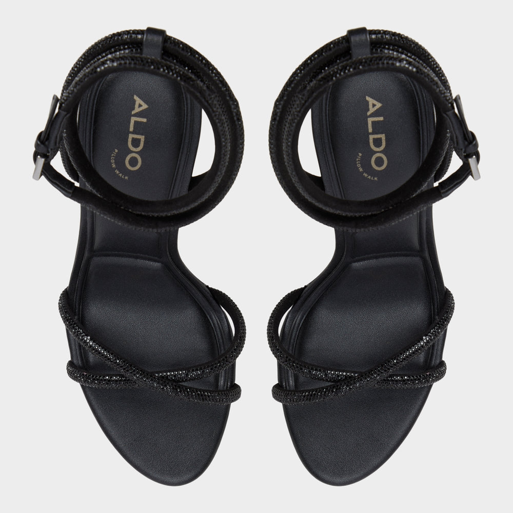 Black Manaelden Black Women's Strappy sandals - Strappy heeled sandal, Stiletto heel | Aldo