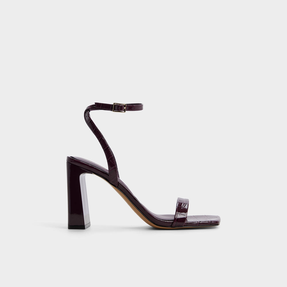Bordo Azzira in Bordo - Strappy heeled sandal, Block heel | Aldo