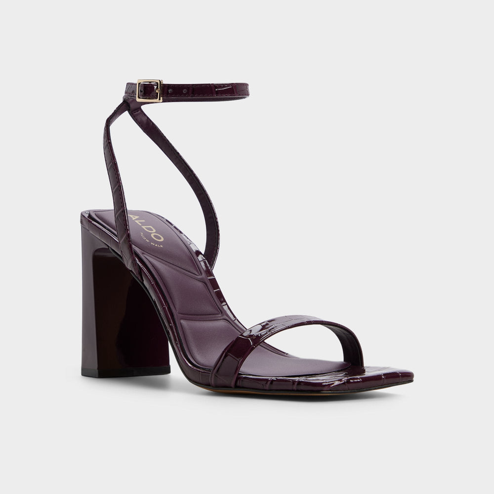 Bordo Azzira in Bordo - Strappy heeled sandal, Block heel | Aldo