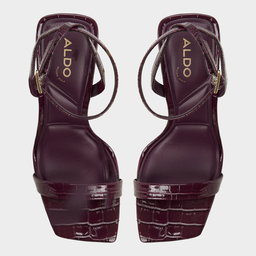 Bordo Azzira in Bordo - Strappy heeled sandal, Block heel | Aldo