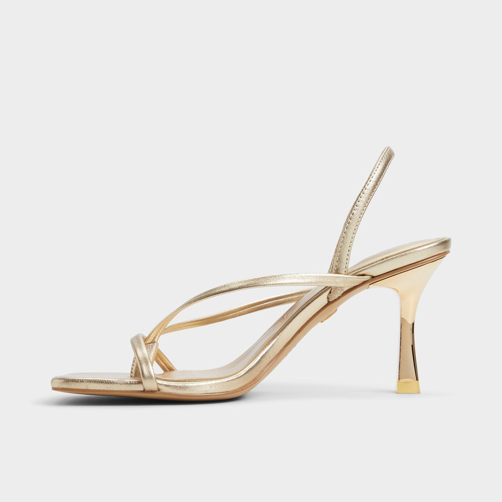 Gold Riva Gold Women's Strappy sandals - Sling back heeled sandal, Stiletto heel | Aldo
