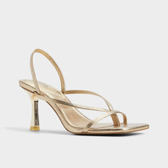 Gold Riva Gold Women's Strappy sandals - Sling back heeled sandal, Stiletto heel | Aldo