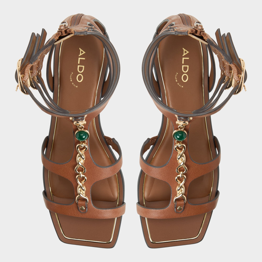 Medium brown Marisea in Medium Brown - Gladiator sandal | Aldo