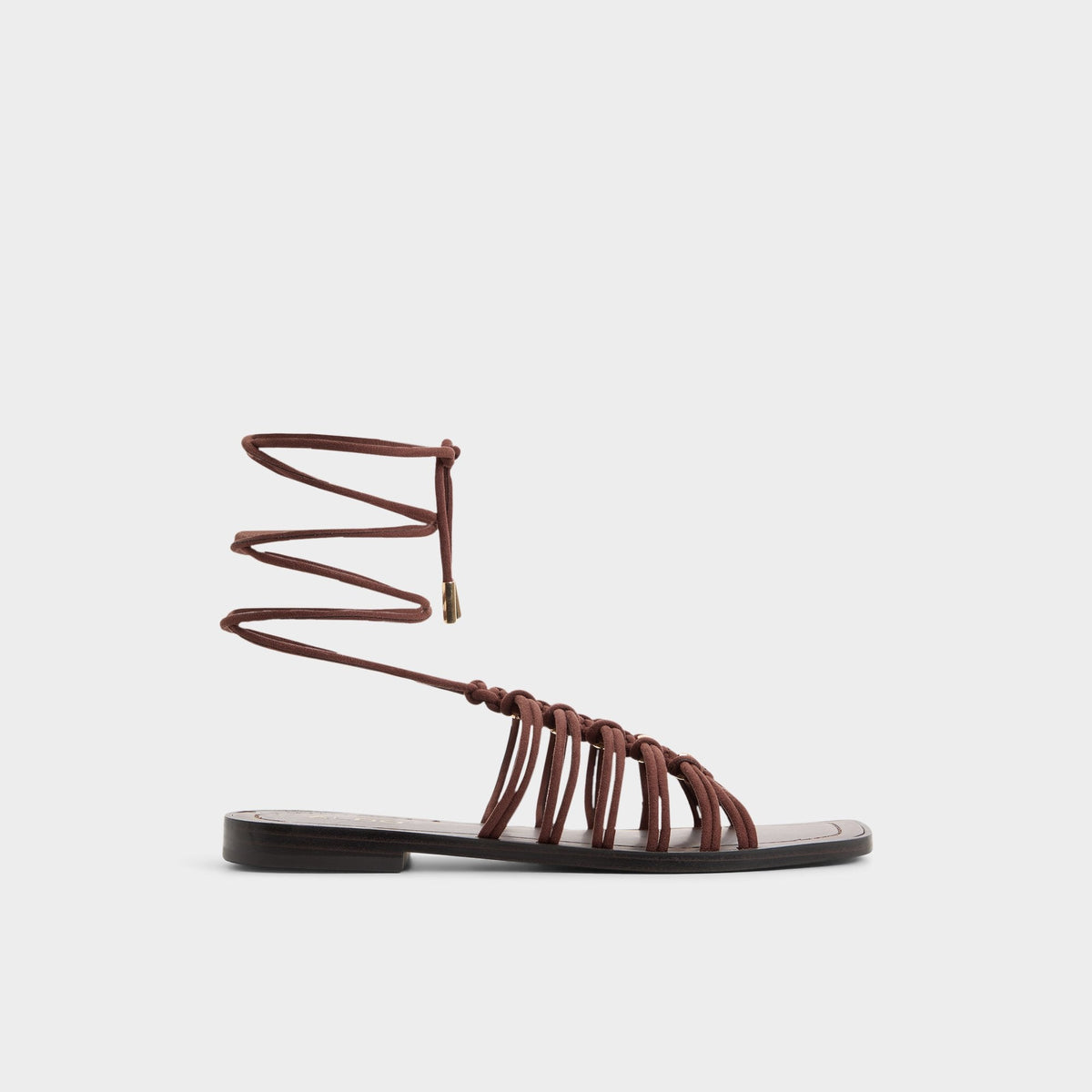 Dark brown Unoma in Dark Brown - Strappy flat sandal | Aldo