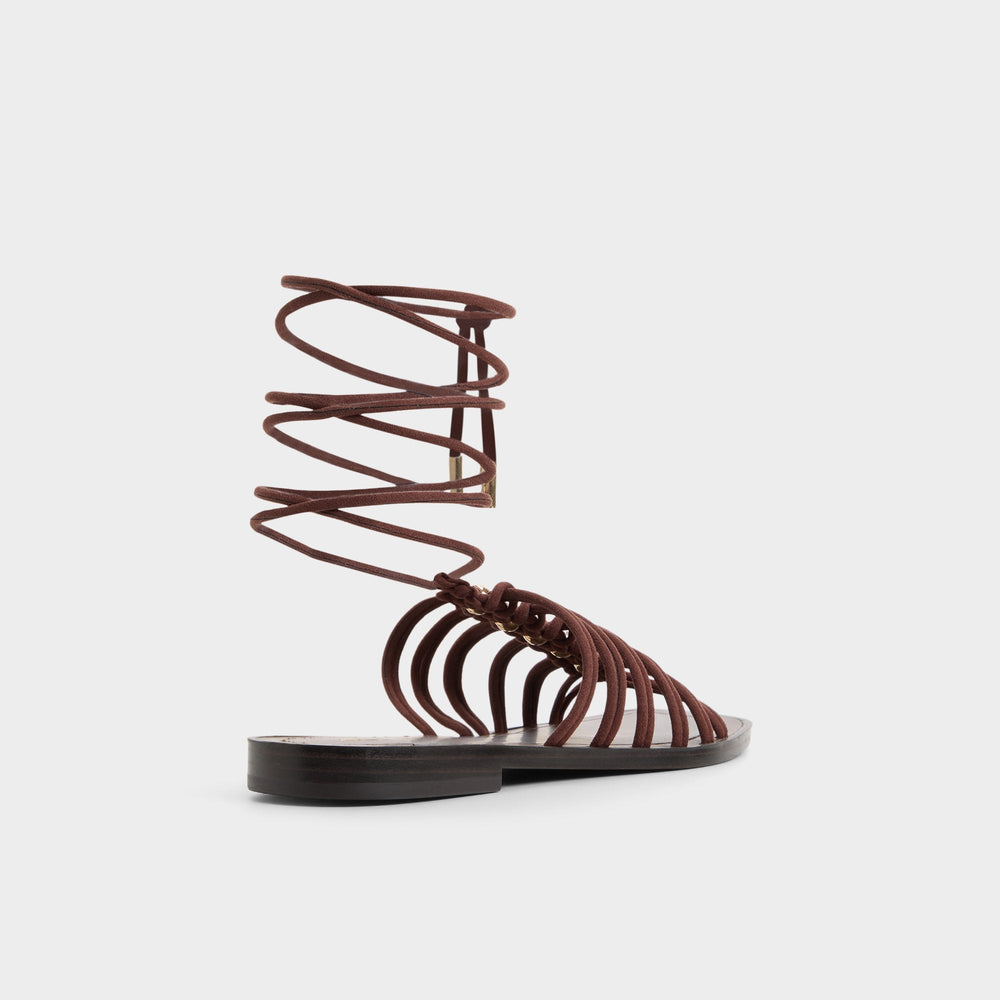 Dark brown Unoma in Dark Brown - Strappy flat sandal | Aldo