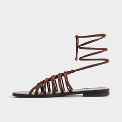 Dark brown Unoma in Dark Brown - Strappy flat sandal | Aldo