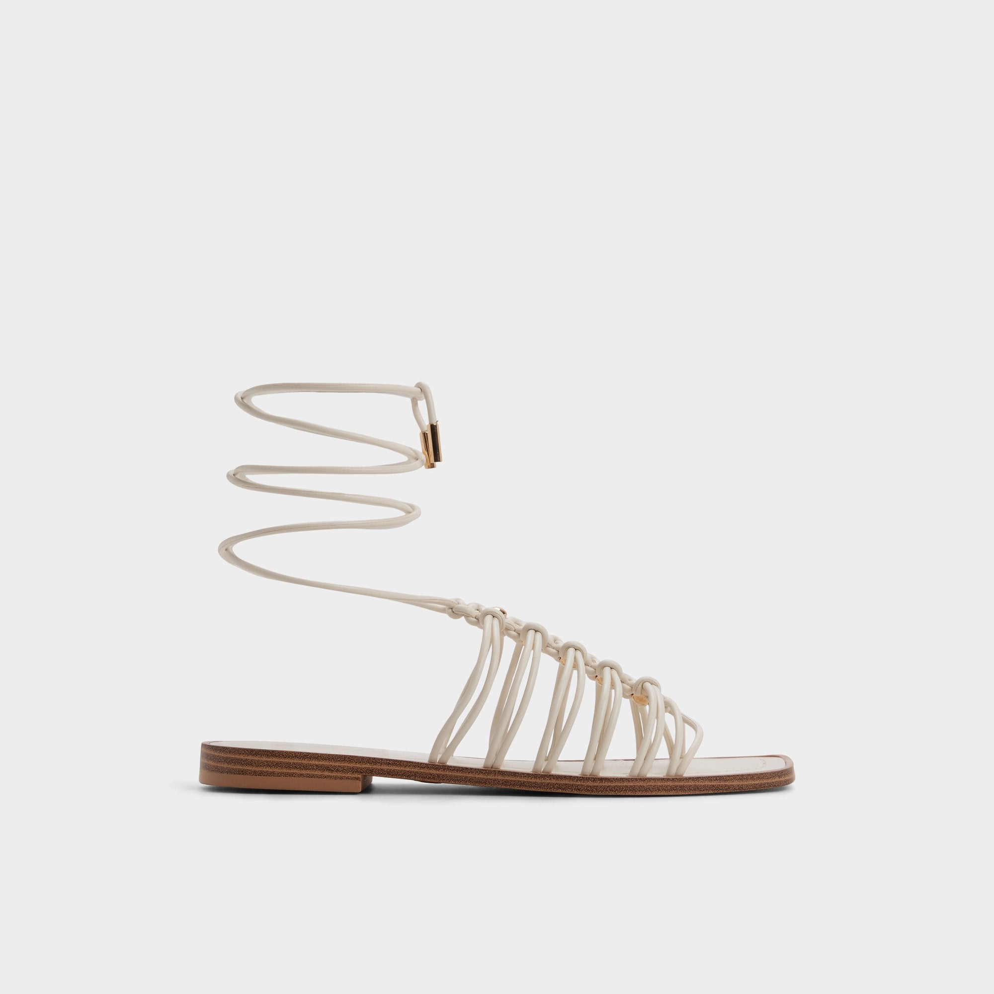 White/bone Unoma in White Bone - Strappy flat sandal | Aldo