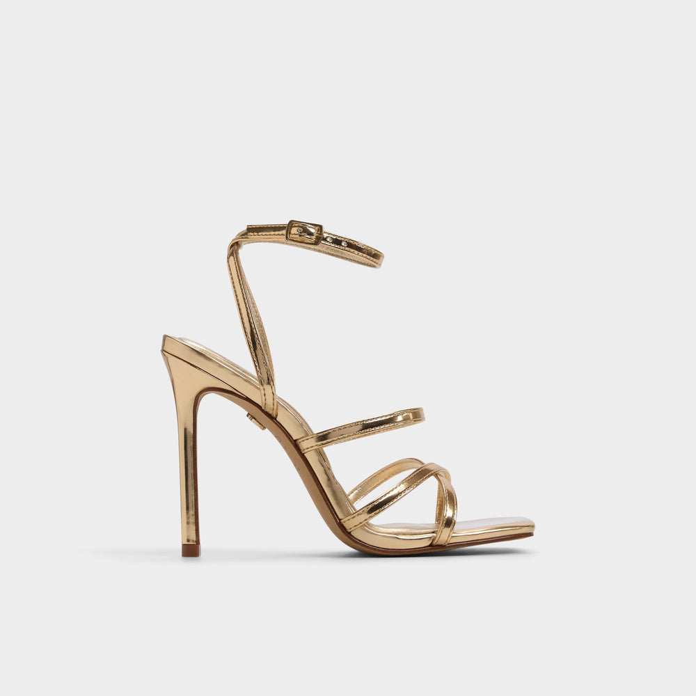 Gold Galoi Gold Women's Iridescent metallics - Strappy heeled sandal | Aldo