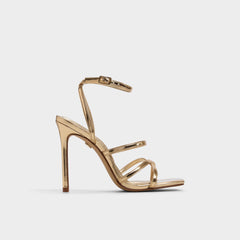 Gold Galoi Gold Women's Iridescent metallics - Strappy heeled sandal | Aldo